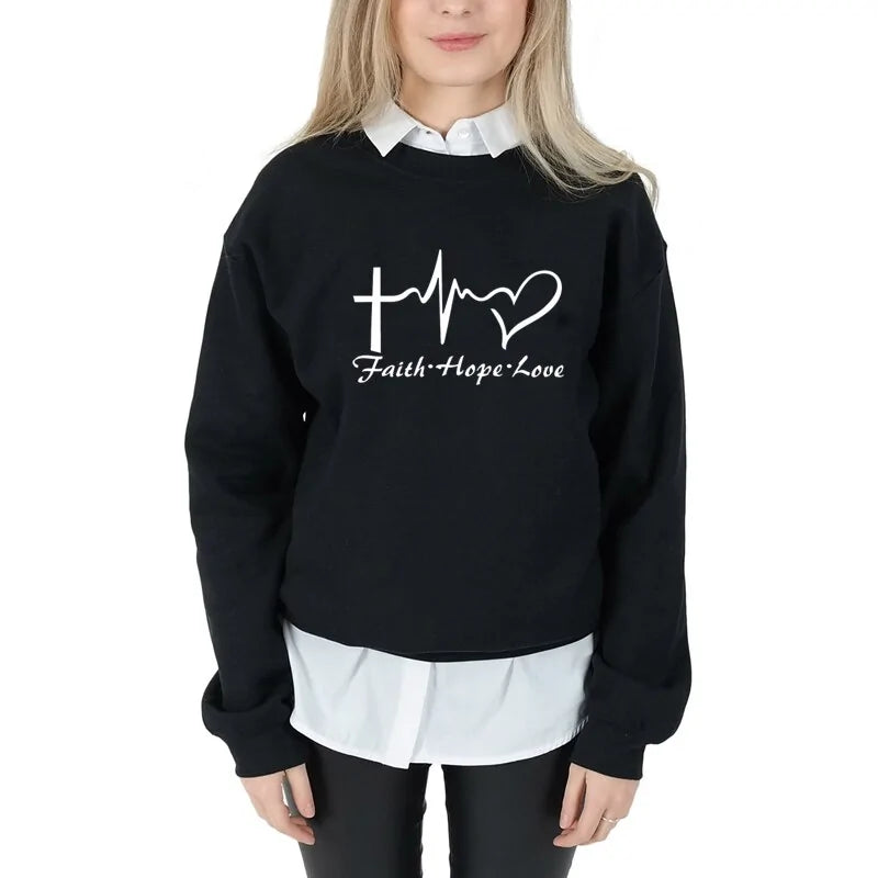Faith, Hope, & Love Letter Christian SweatshirtSpiritual Warfare