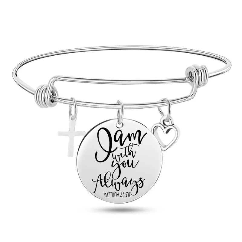 Stainless Steel Christian Charm BraceletSpiritual Warfare