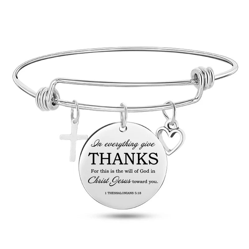 Stainless Steel Christian Charm BraceletSpiritual Warfare
