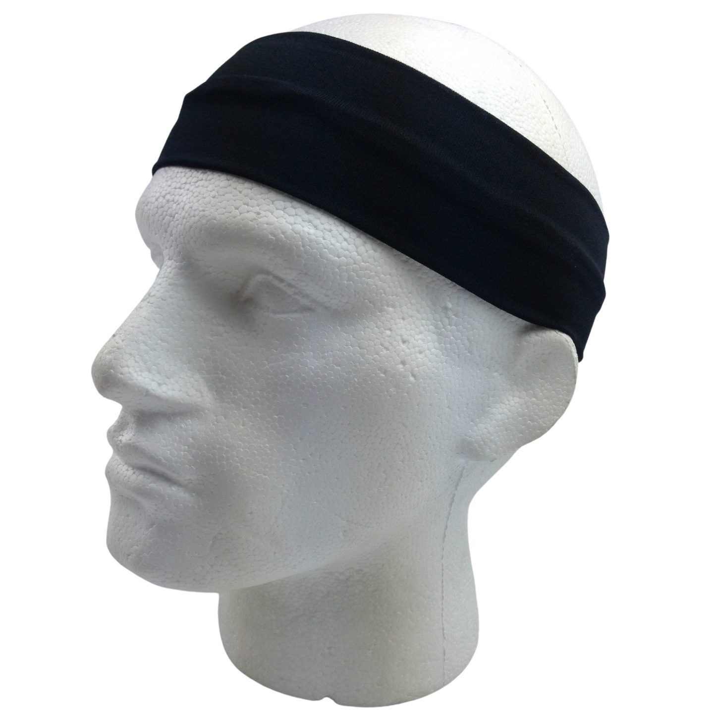 PLAIN HEADBAND Elastic Stretch Sports Yoga Hair Band Unisex 8cm Wide Wrap - BlackSpiritual Warfare