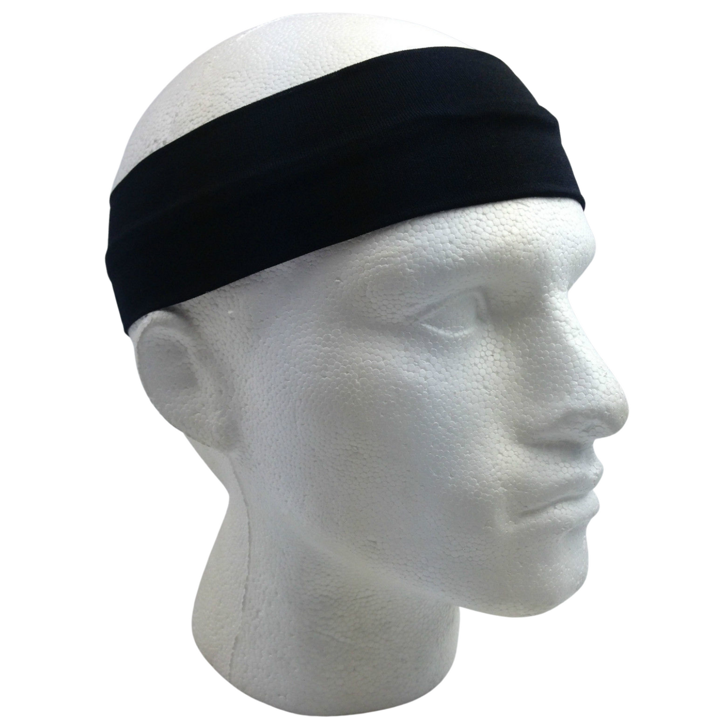 PLAIN HEADBAND Elastic Stretch Sports Yoga Hair Band Unisex 8cm Wide Wrap - BlackSpiritual Warfare
