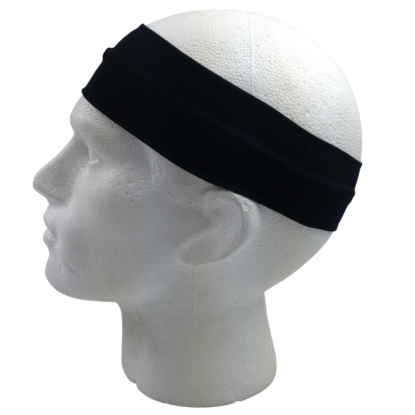 PLAIN HEADBAND Elastic Stretch Sports Yoga Hair Band Unisex 8cm Wide Wrap - BlackSpiritual Warfare