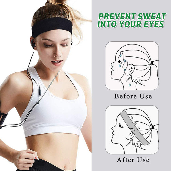 PLAIN HEADBAND Elastic Stretch Sports Yoga Hair Band Unisex 8cm Wide Wrap - BlackSpiritual Warfare