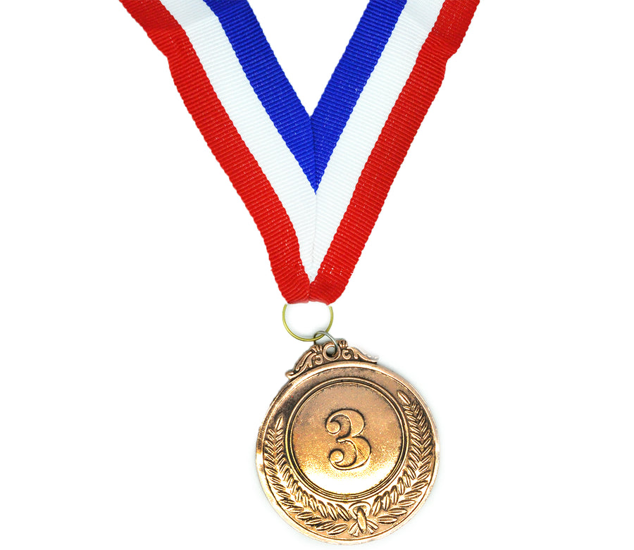 3rd METAL BRONZE WINNER MEDALS Sports Day School 46cm RibbonSpiritual Warfare