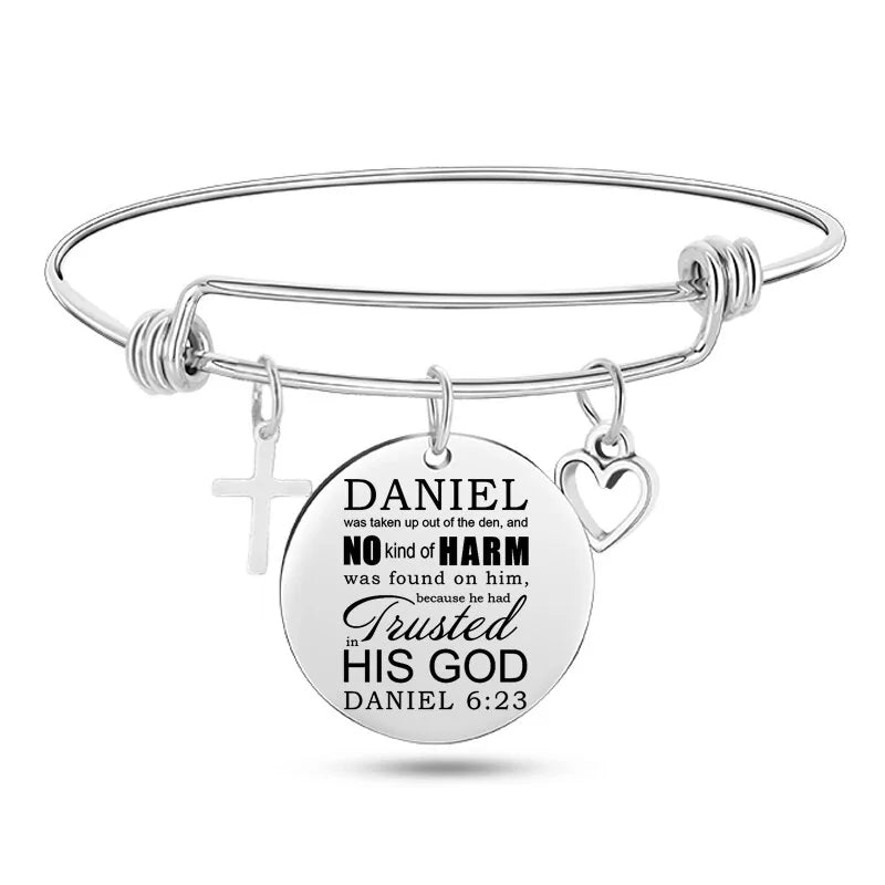 Stainless Steel Christian Charm BraceletSpiritual Warfare