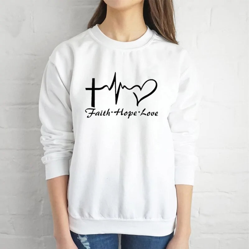 Faith, Hope, & Love Letter Christian SweatshirtSpiritual Warfare