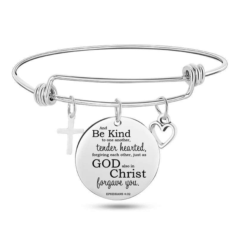 Stainless Steel Christian Charm BraceletSpiritual Warfare