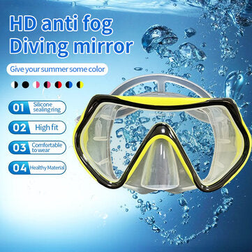 [AU Direct] DEDEPU Diving Eyewear Tempered Glass Adults Water Sports Equipment Snorkeling Scuba Diving Swimming Mask Transparent Large Frame Goggles