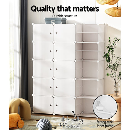 Artiss Shoe Box DIY Set of 15 Storage Cube Stackable White