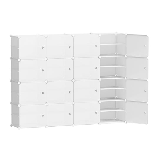 Artiss Shoe Box DIY Set of 16 Storage Cube Stackable White