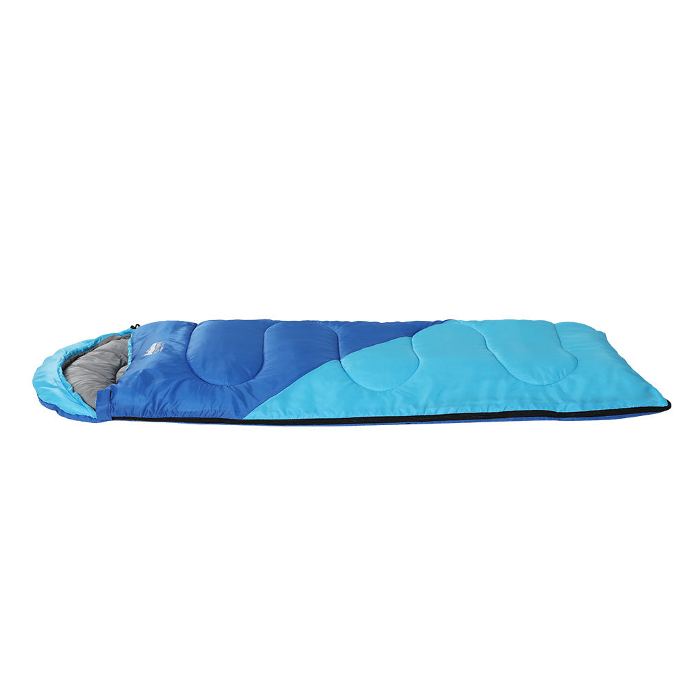 Weisshorn Sleeping Bag Kids Single 172cm Thermal Camping Hiking Blue