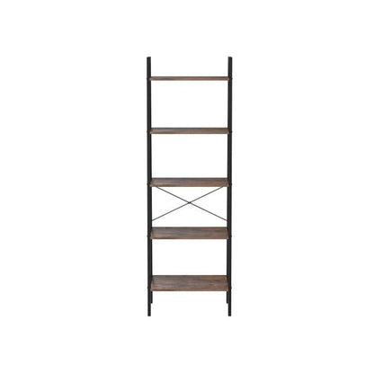 5 Tiers A-shaped Ladder Storage Shelf, Rustic, Brown