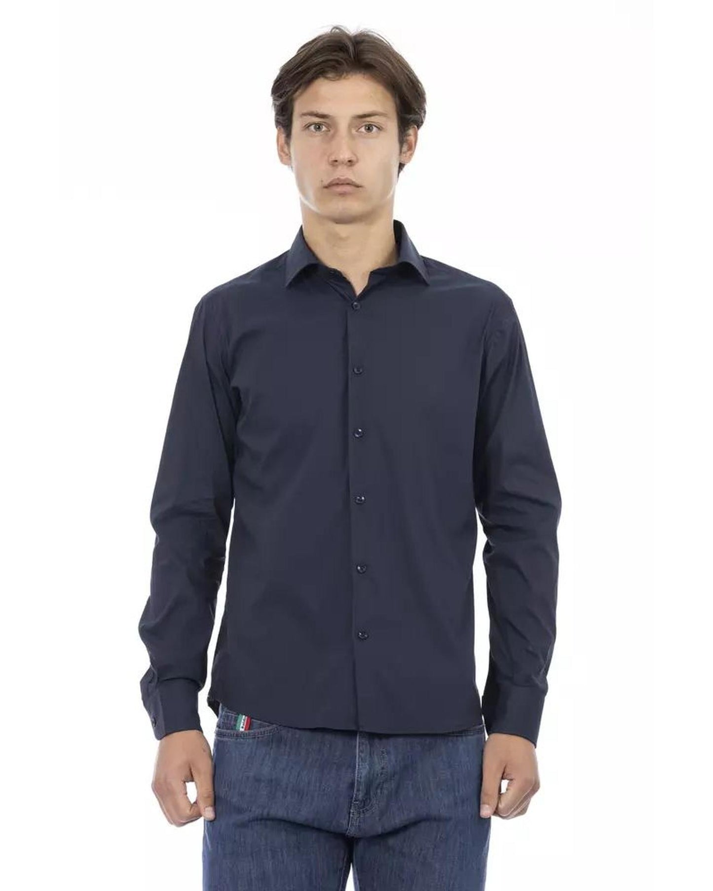 Baldinini Trend Men's Blue Cotton Shirt - XL