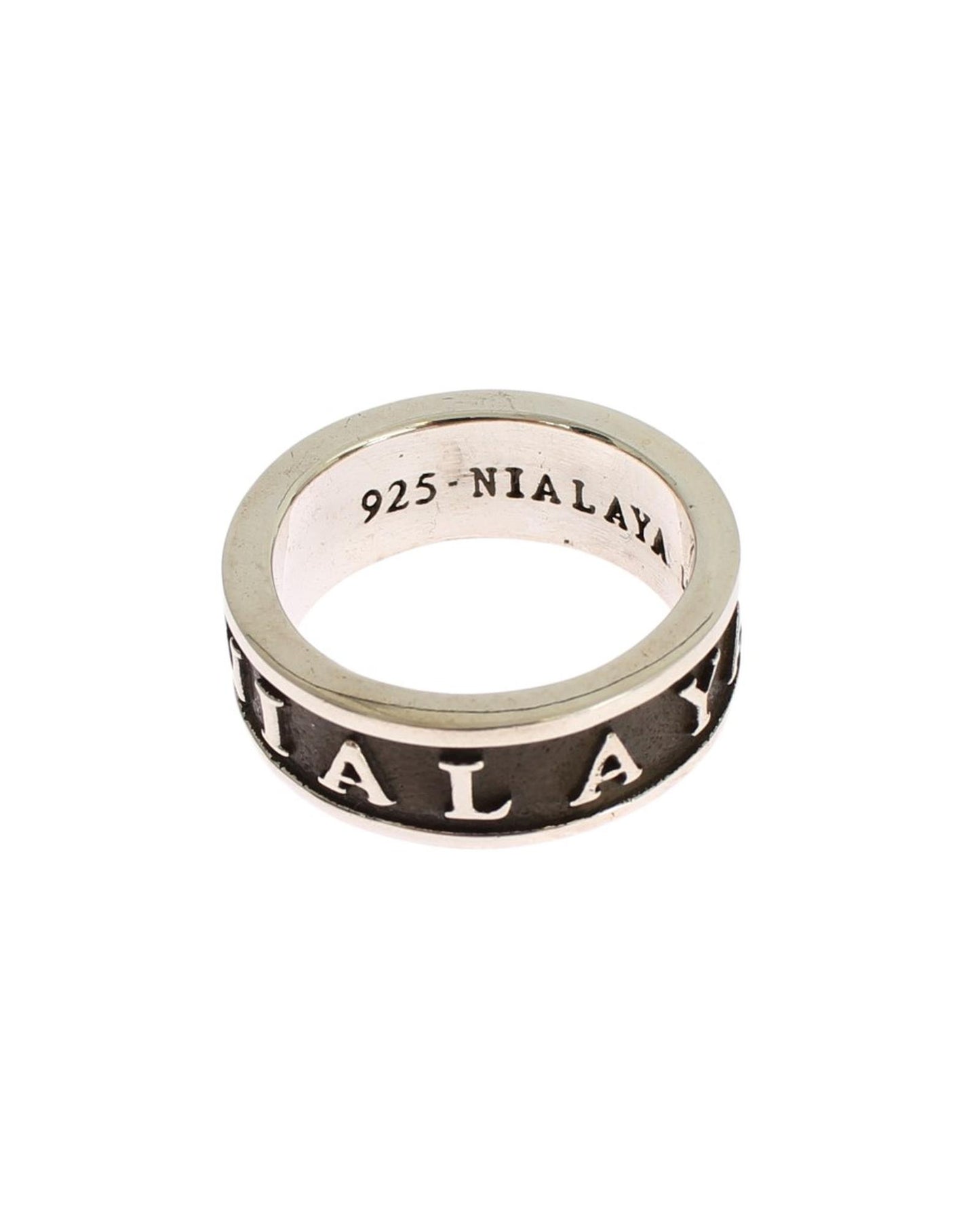 925 Sterling Silver Logo Ring 63 EU Men