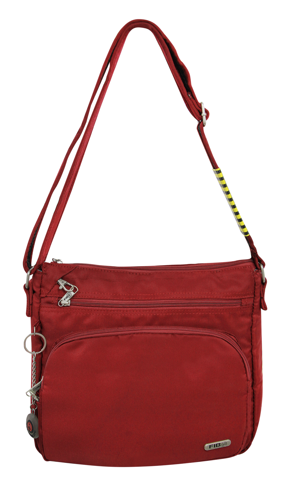 FIB Mens Crossbody Bag Satchel Adjustable Shoulder Strap Travel - Burgundy