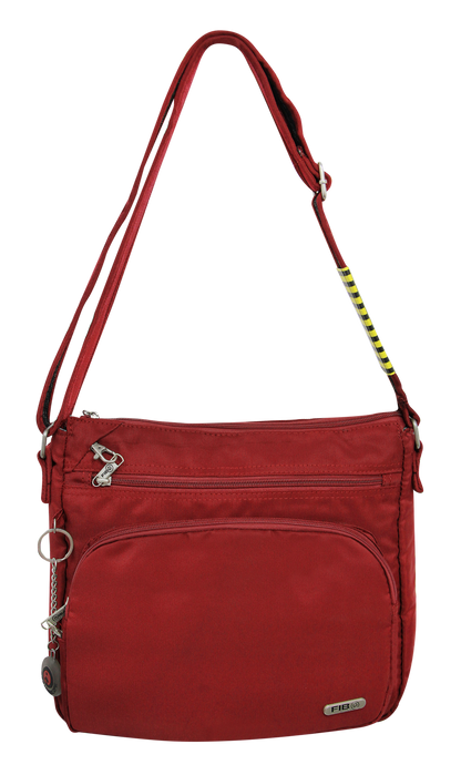 FIB Mens Crossbody Bag Satchel Adjustable Shoulder Strap Travel - Burgundy