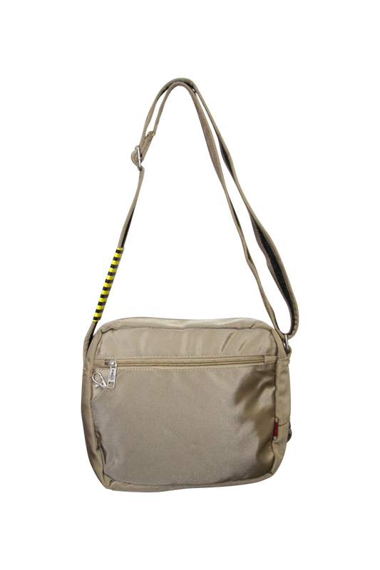 FIB Mens Crossbody Shoulder Bag Travel Satchel Adjustable Strap - Sand