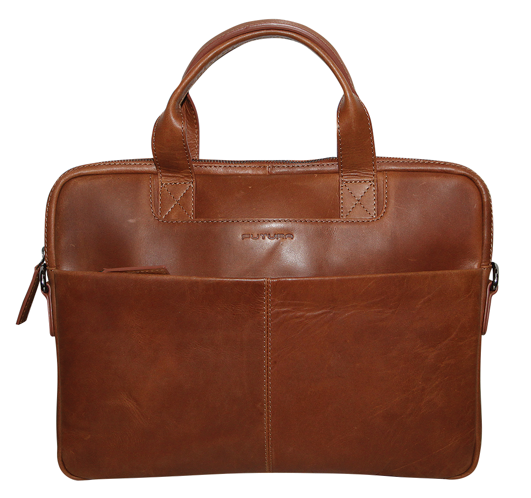 Futura Mens Slimline Laptop Bag Satchel Handbag Handles College - Brown