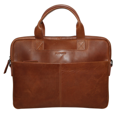 Futura Mens Slimline Laptop Bag Satchel Handbag Handles College - Brown