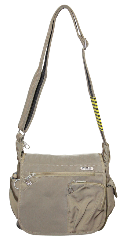 FIB Mens Flapover Shoulder Bag Cross Body Travel Satchel Shoulder Strap - Sand