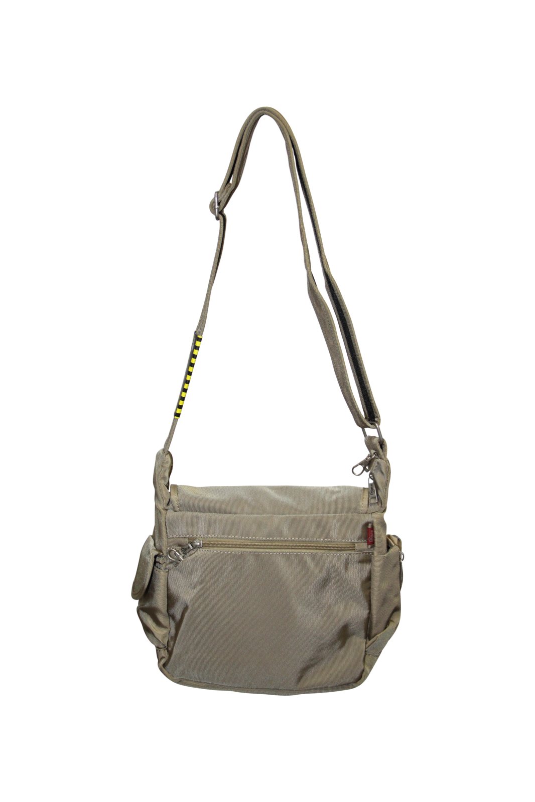 FIB Mens Flapover Shoulder Bag Cross Body Travel Satchel Shoulder Strap - Sand