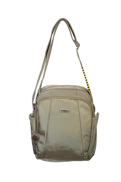 FIB Mens Tablet Crossover Travel Wallet Crossbody Shoulder Bag - Sand