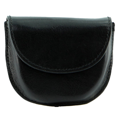 Milleni Genuine Leather Coin Purse Holder Wallet with Belt Loop - Black