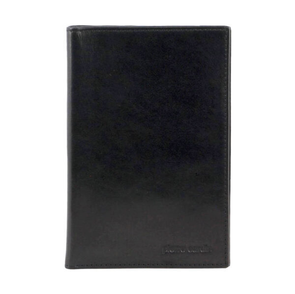 Pierre Cardin Leather Passport Holder Cover Wallet w/ RFID Protection - Black