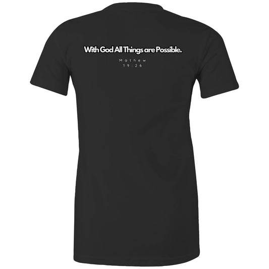 Spiritual Warfare All Things are Possible Women's Organic Tee