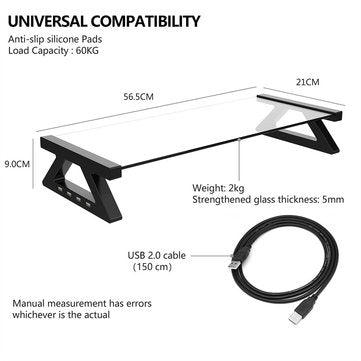 Monitor Riser Monitor Stand Laptop Stand Desk Riser with 4 USB Ports for iMac MacBook Computer Laptop