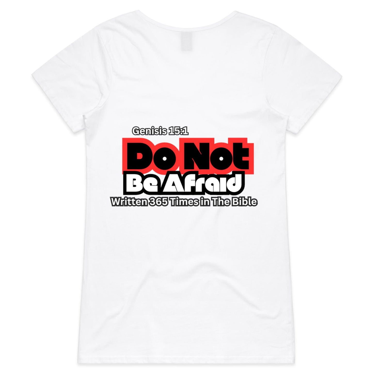 Spiritual Warfare Do Not Be Afraid Women's V-Neck T-Shirt